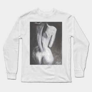 Shadow Figure 1 - Female Nude Long Sleeve T-Shirt